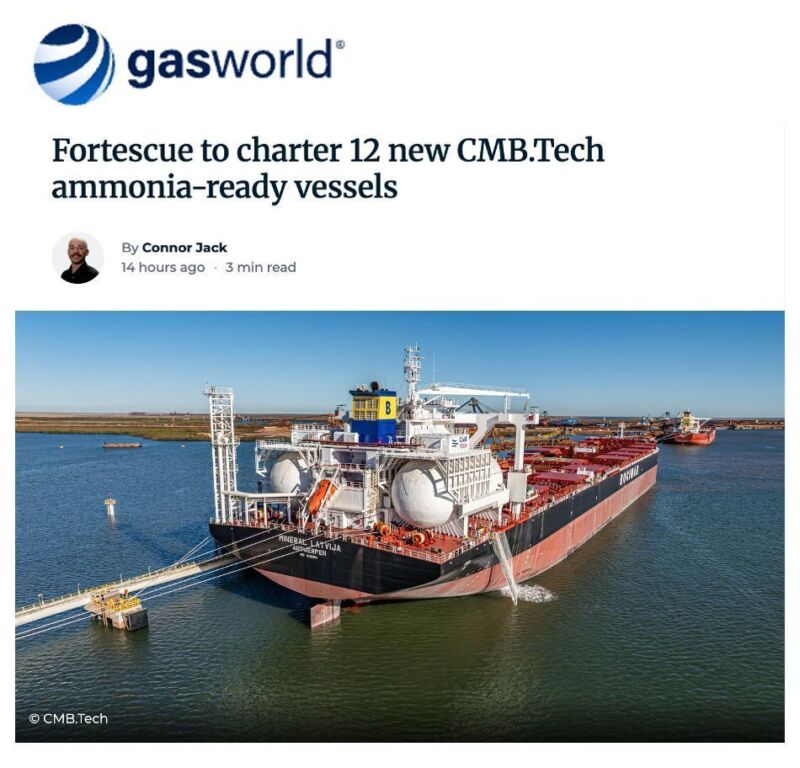 Image for the Tweet beginning: NH3 Clean Energy congratulates @FortescueNews
